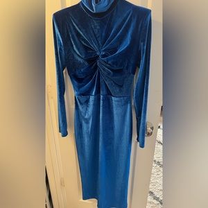 Blue velvet dress, worn once for photoshoot.